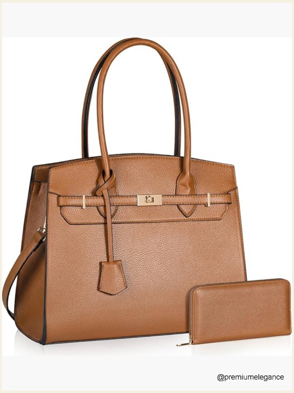 Designer Classic Top Handle Handbag Set with Wallet Satchel